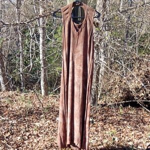 Chic Sleeveless Brown Maxi Dress